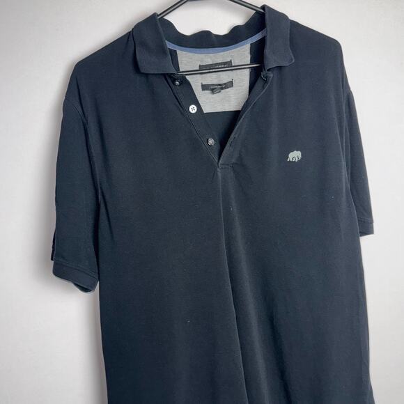 Banana Republic Elephant Logo Men's Polo Short Sleeve Shirt Size L Black Casual‎ - Picture 5 of 8